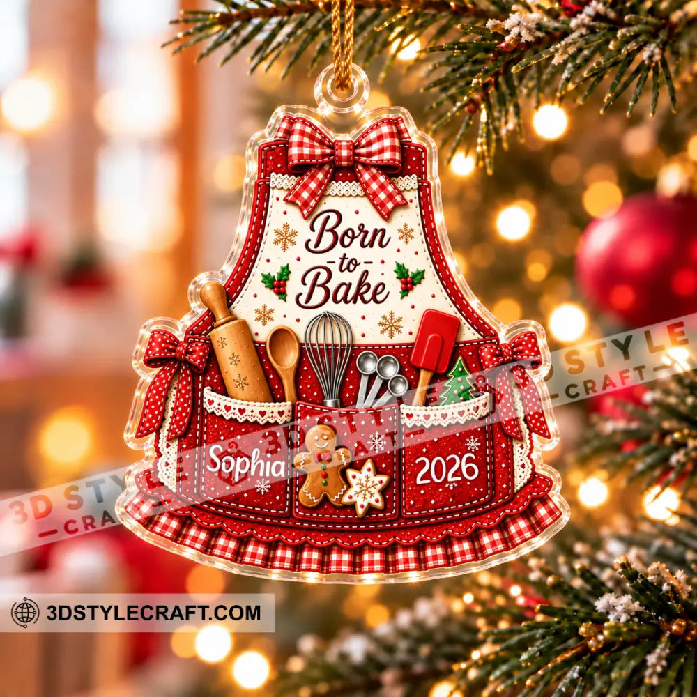 Born To Bake Home Decor Christmas Ornament Personalized Ornament - Ornament