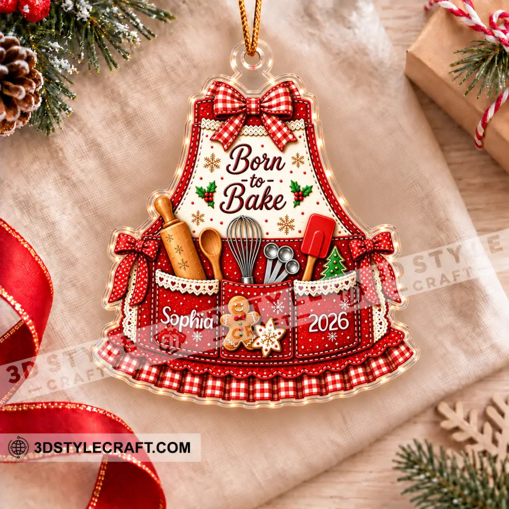 Born To Bake Home Decor Christmas Ornament Personalized Ornament - Ornament