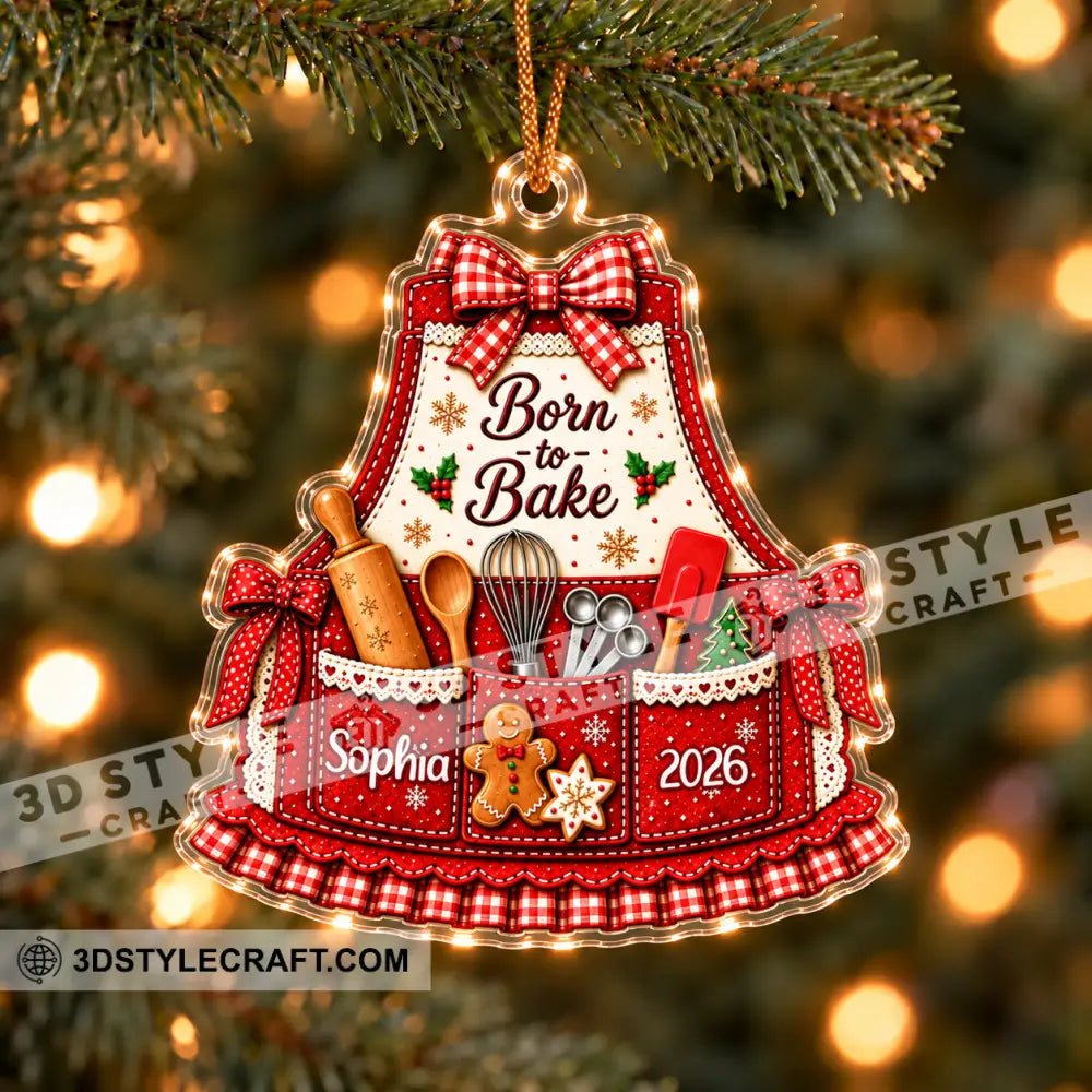 Born To Bake Home Decor Christmas Ornament Personalized Ornament - Ornament