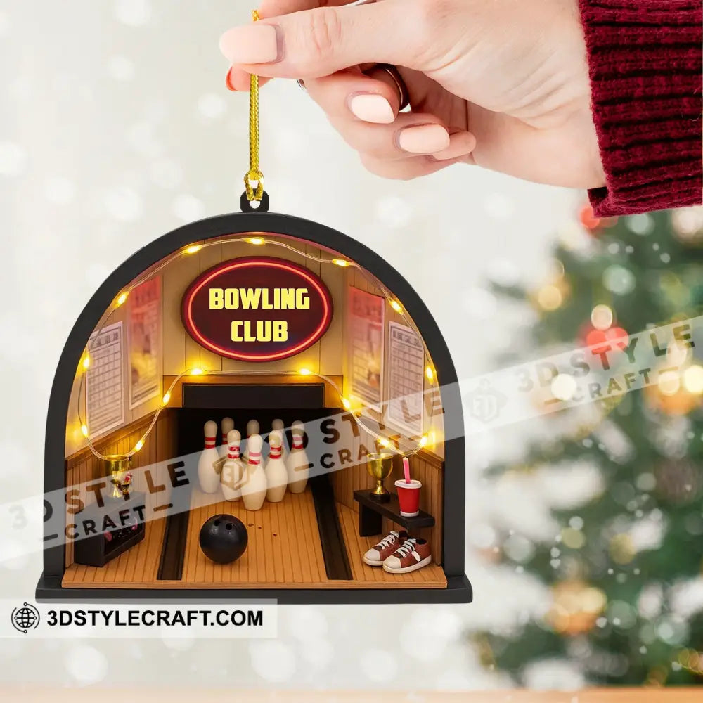 Bowling Club Home Decor Christmas Ornament Personalized Ornament Ornament