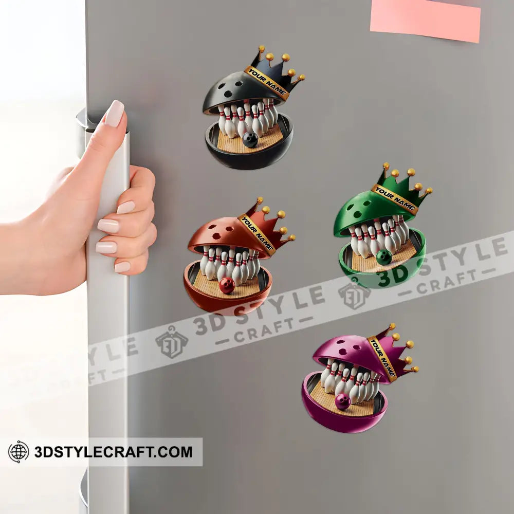 Bowling Crown Fridge Magnet - Personalized