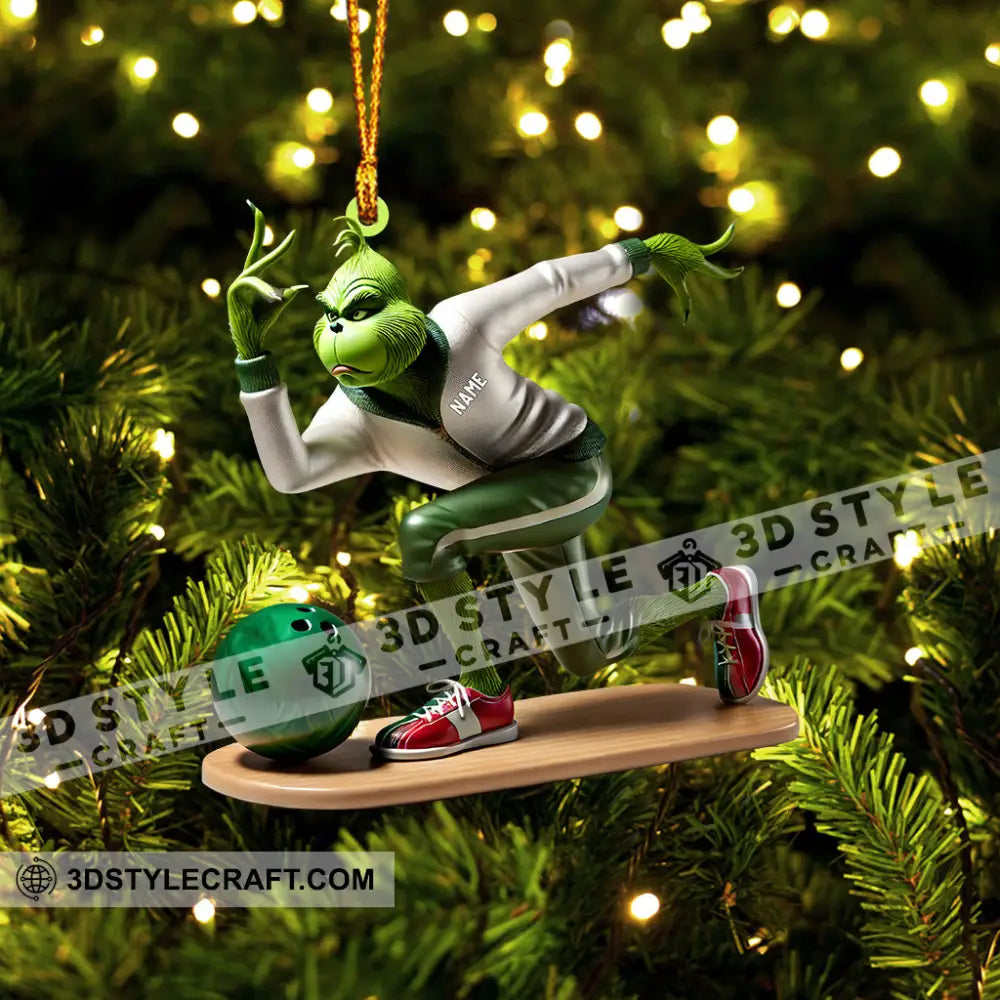 Bowling Elf Home Decor Christmas Ornament Personalized