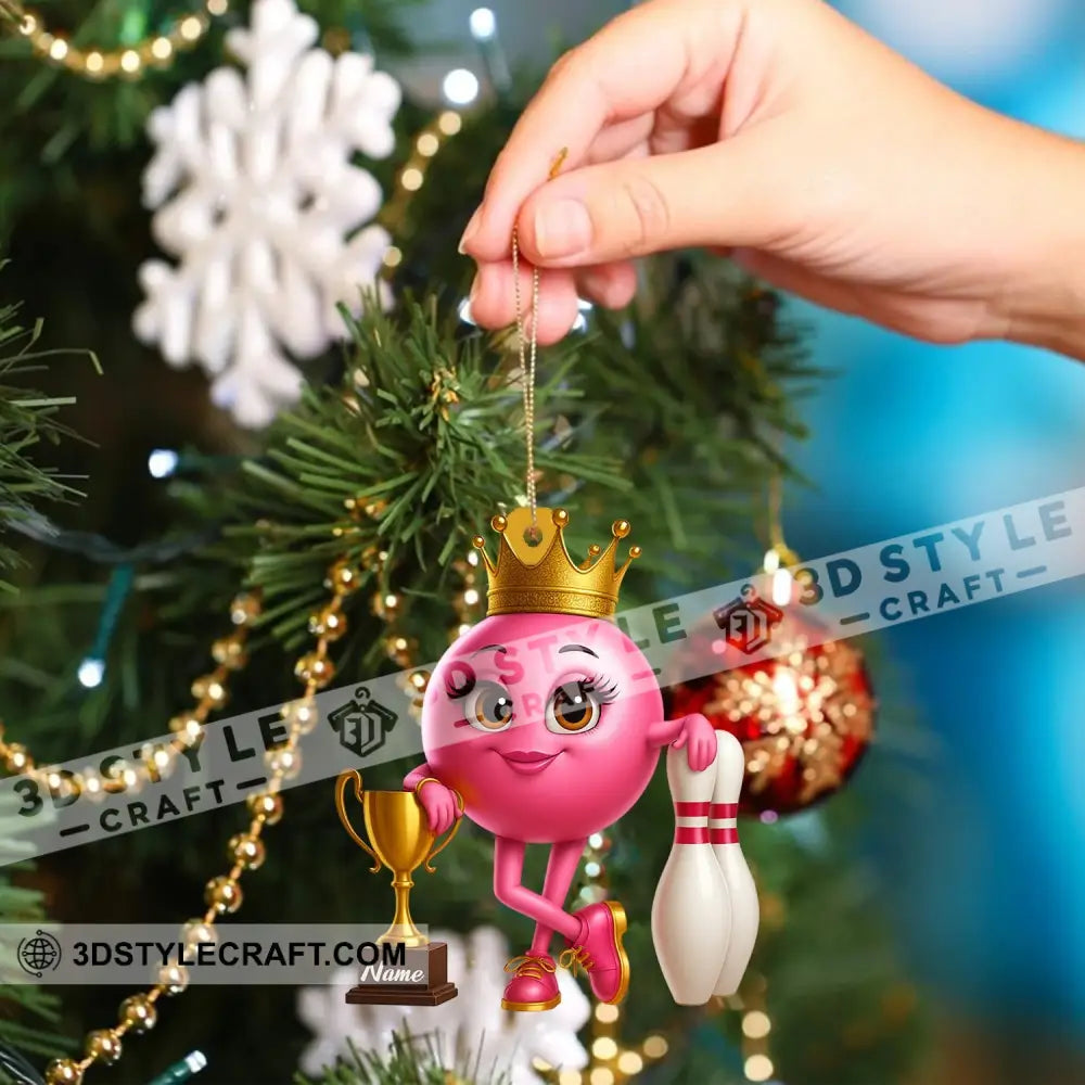 Bowling Girl Home Decor Christmas Ornament Personalized Ornament Ornament
