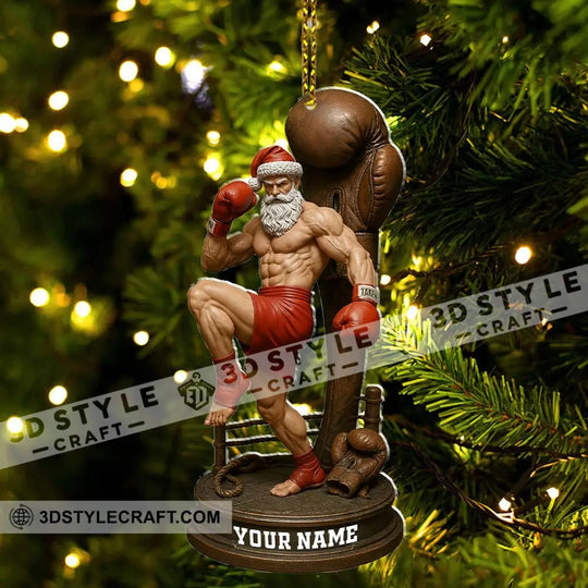 Boxing Santa Home Decor, Christmas Ornament, Personalized Ornament style option 3