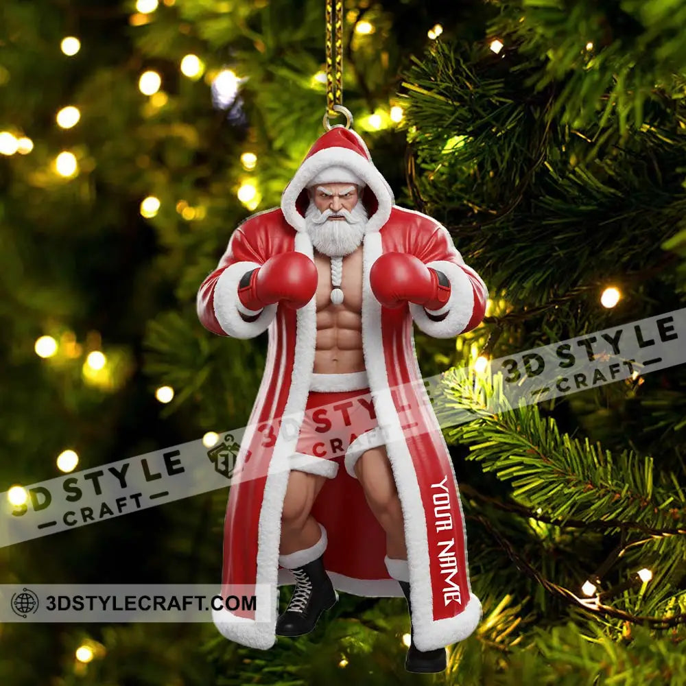 Boxing Santa Home Decor Christmas Ornament Personalized Ornament Ornament