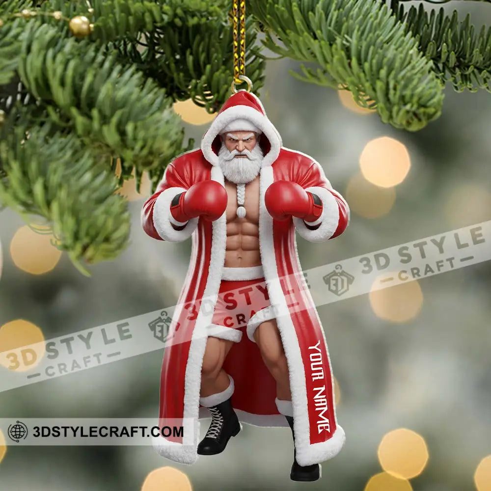Boxing Santa Home Decor Christmas Ornament Personalized Ornament Ornament