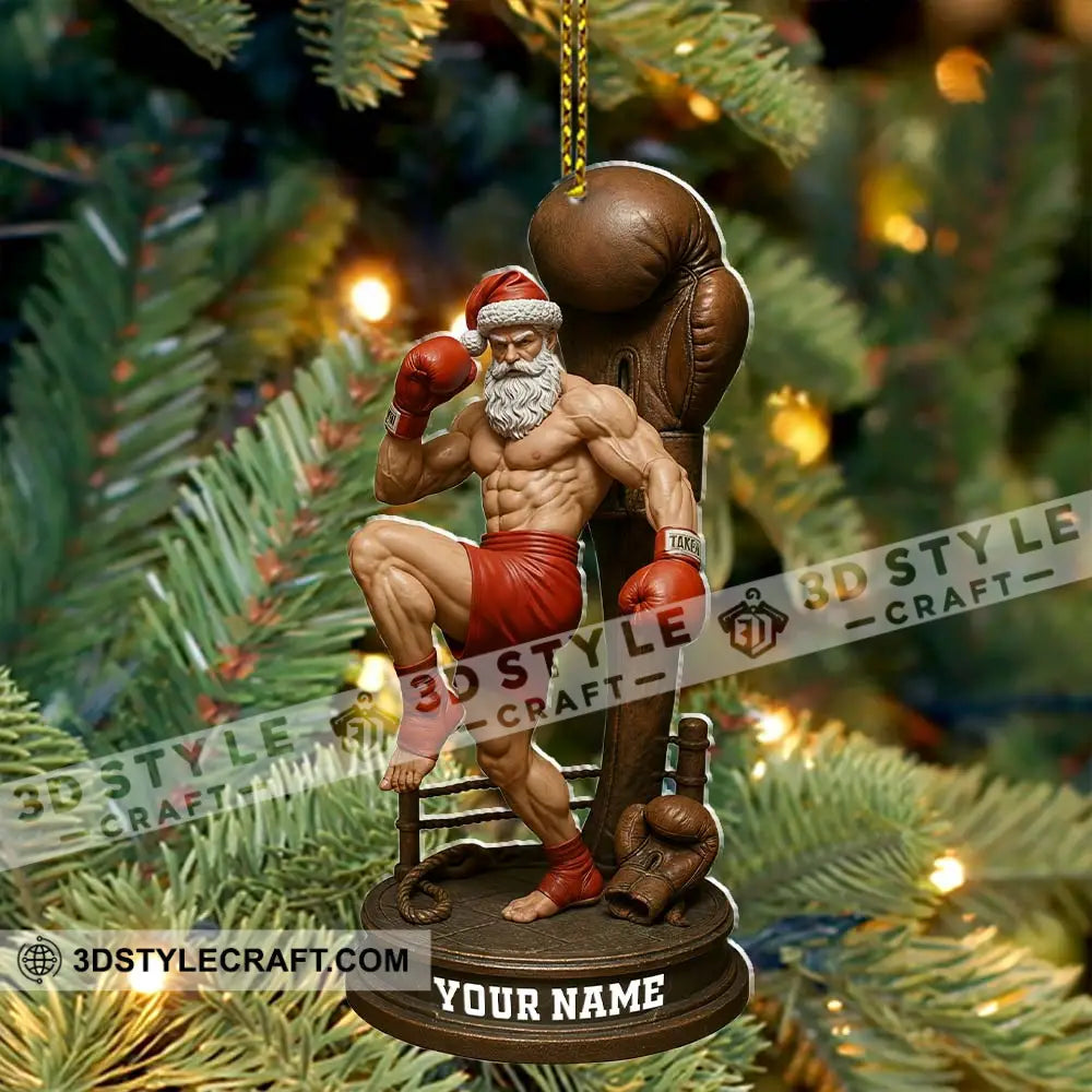 Boxing Santa Home Decor Christmas Ornament Personalized Ornament Ornament
