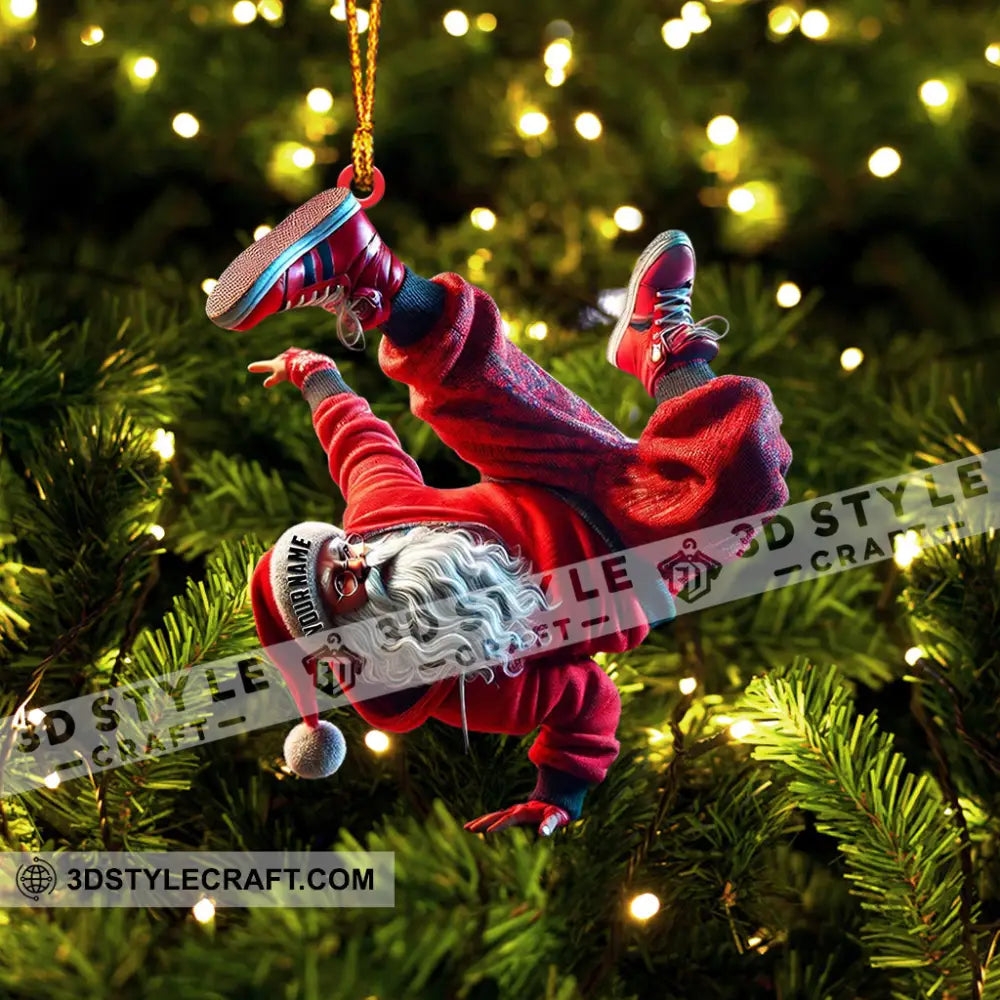 Break Dance Santa Home Decor Christmas Ornament Personalized