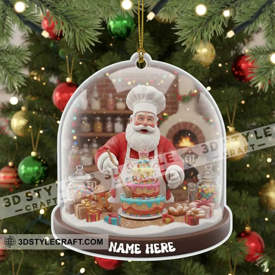 Cake Chef Home Decor, Christmas Ornament, Personalized Ornament style option 3