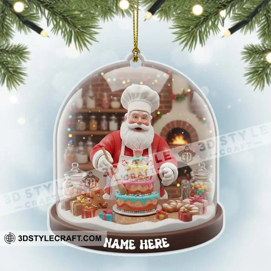 Cake Chef Home Decor, Christmas Ornament, Personalized Ornament style option 2