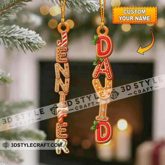 Cake Name Home Decor, Christmas Ornament, Personalized Ornament style option 1