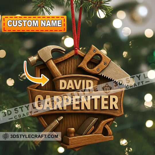 Carpenter Home Decor, Christmas Ornament, Personalized Ornament style option 2