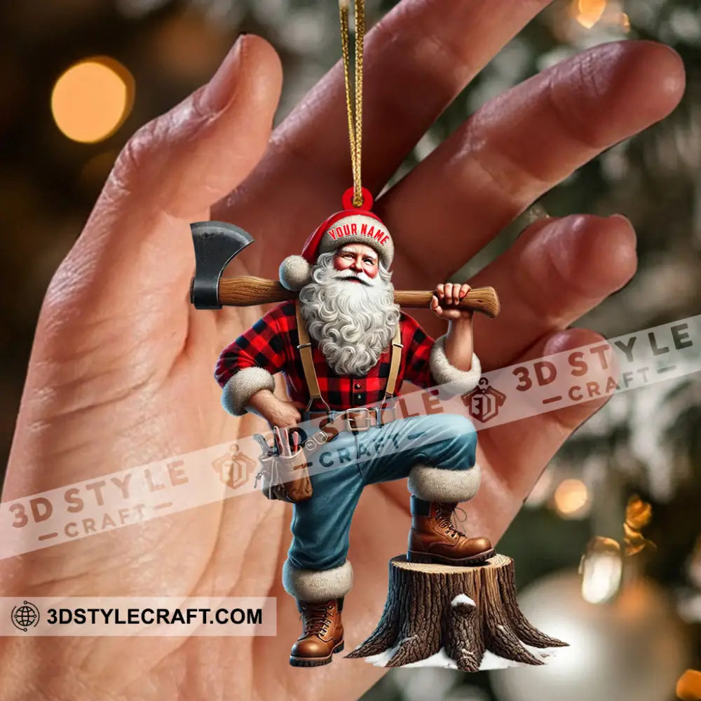 Carpenter Santa Christmas Ornament Personalized