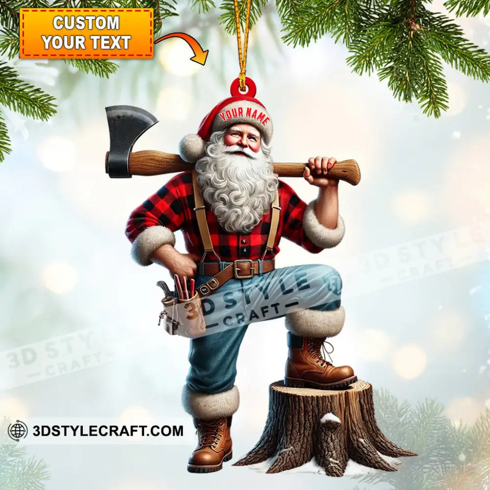 Carpenter Santa Christmas Ornament Personalized 3.54’’ / 1