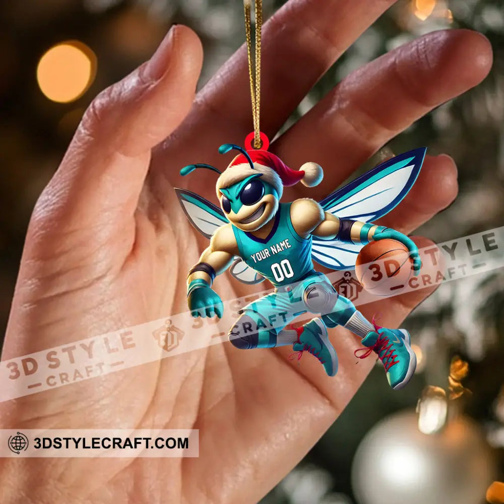 Charlotte Hornets Basketball Christmas Ornament Personalized