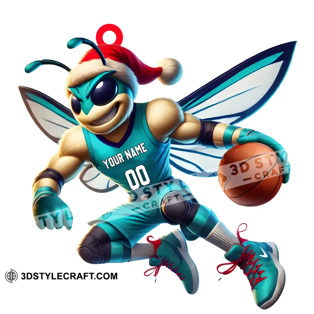 Charlotte Hornets Basketball Christmas Ornament Personalized