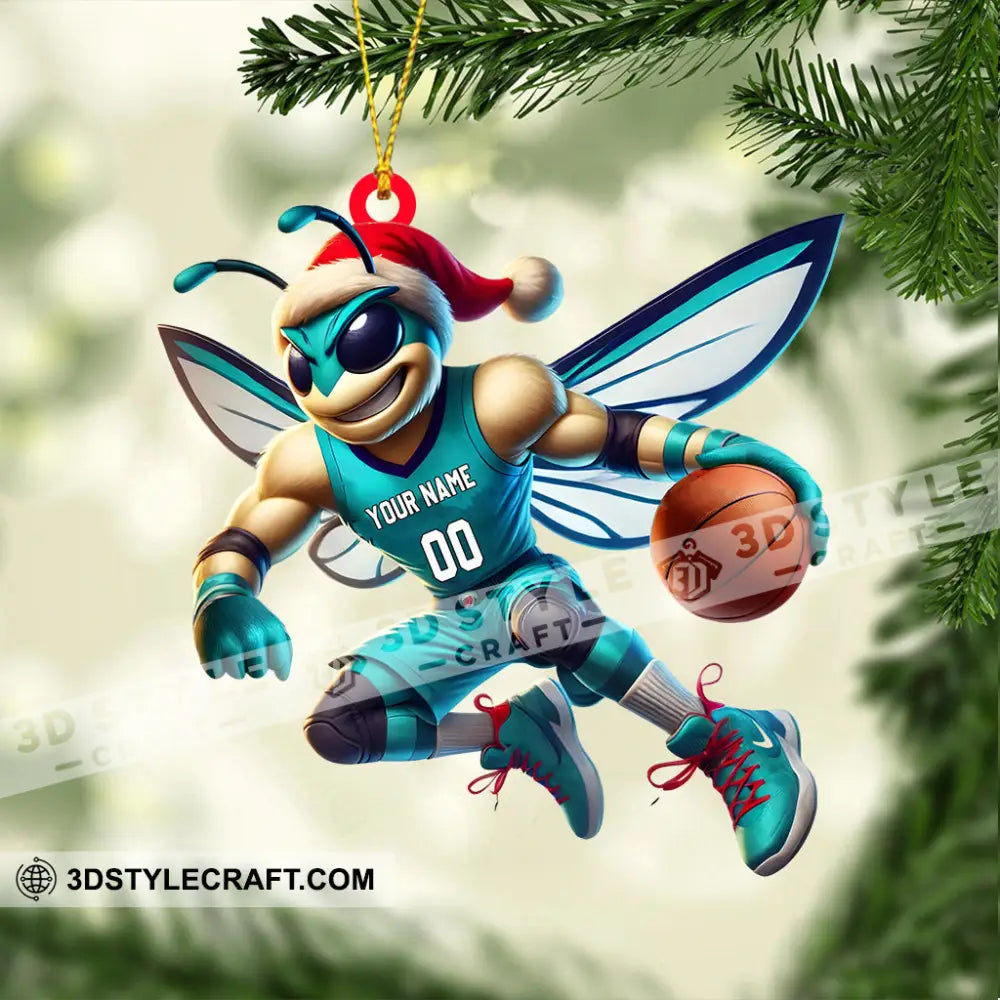 Charlotte Hornets Basketball Christmas Ornament Personalized