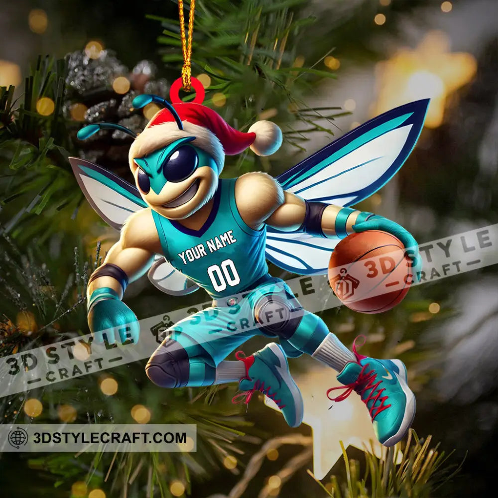 Charlotte Hornets Basketball Christmas Ornament Personalized