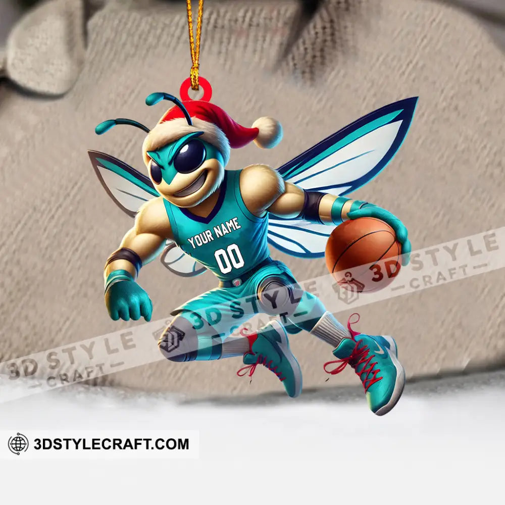 Charlotte Hornets Basketball Christmas Ornament Personalized