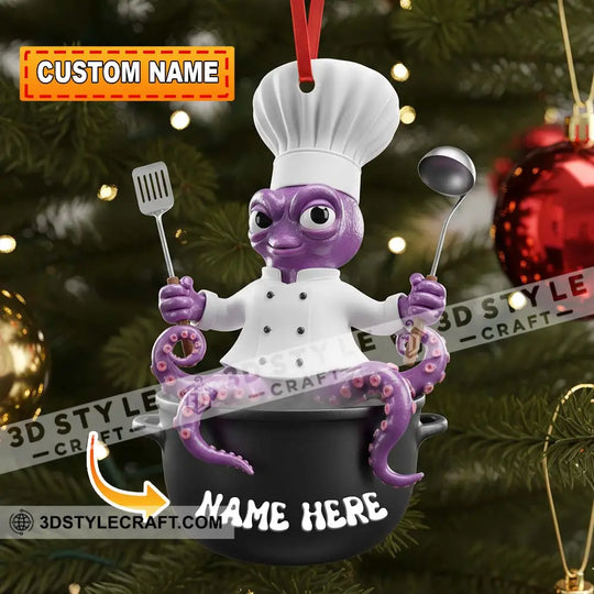 Chef, Home Decor, Christmas Ornament, Personalized Ornament style option 1