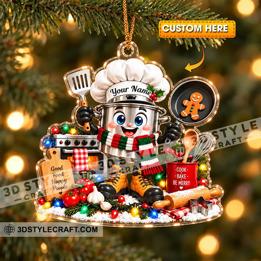 Chef Home Decor Christmas Ornament Personalized Ornament - 3.54’’ / 1 Ornament - Ornament