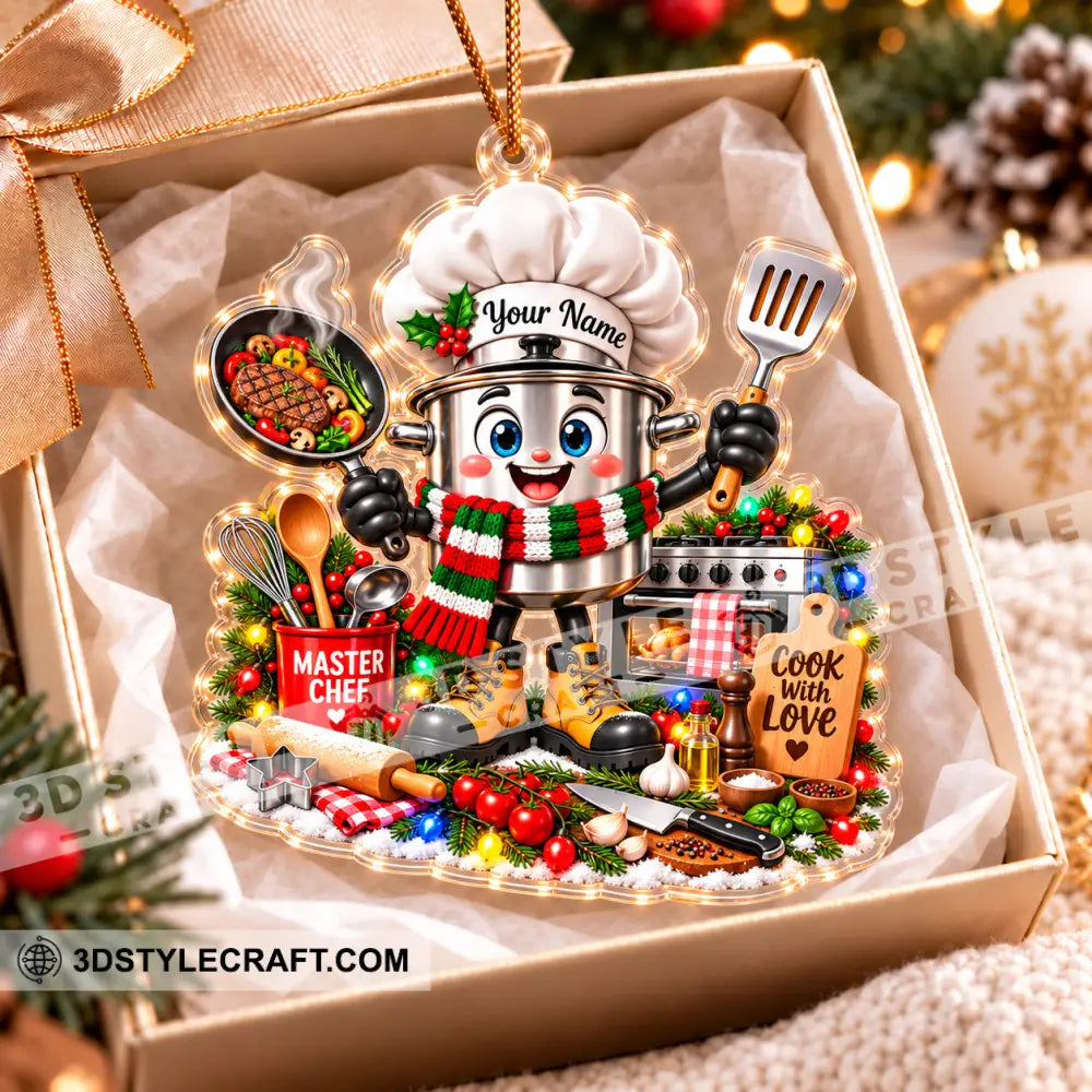Chef Home Decor Christmas Ornament Personalized Ornament - Ornament