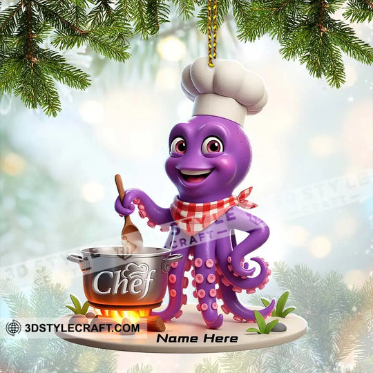 Chef Lover Home Decor, Christmas Ornament, Personalized Ornament style option 2