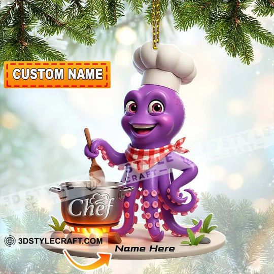 Chef Lover Home Decor, Christmas Ornament, Personalized Ornament style option 1
