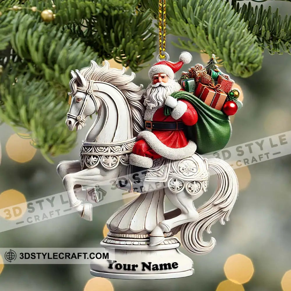 Chess Santa Christmas Ornament Personalized