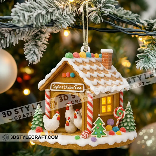 Chicken Farm, Home Decor, Christmas Ornament, Personalized Ornament style option 3