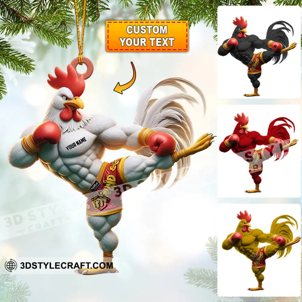 Chicken Muay Thai Christmas Ornament Personalized 3.54’’ / 1