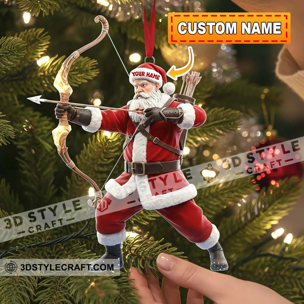 Christmas Archery Santa Home Decor Christmas Ornament Personalized Ornament 3.54’’ / 1 Ornament Ornament