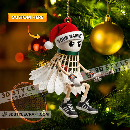 Christmas Badminton, Home Decor, Christmas Ornament, Personalized Ornament style option 1