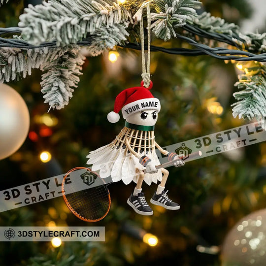 Christmas Badminton, Home Decor, Christmas Ornament, Personalized Ornament style option 4