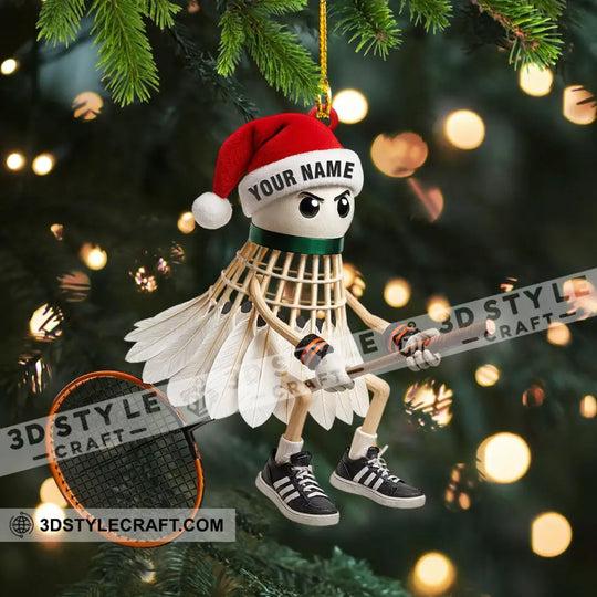 Christmas Badminton, Home Decor, Christmas Ornament, Personalized Ornament style option 2