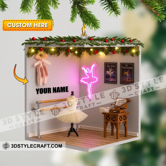 Christmas Ballet Room, Home Decor, Christmas Ornament, Personalized Ornament style option 1