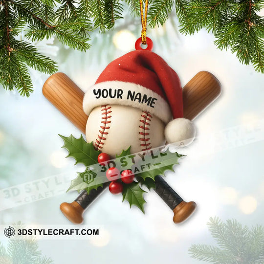 Christmas Baseball Lover, Home Decor, Christmas Ornament, Personalized Ornament style option 3