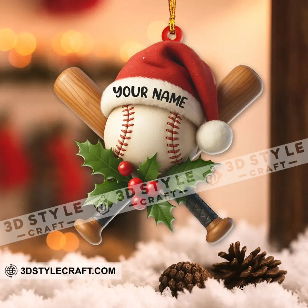 Christmas Baseball Lover Home Decor Christmas Ornament Personalized Ornament Ornament