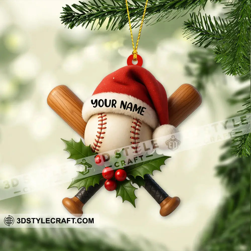 Christmas Baseball Lover Home Decor Christmas Ornament Personalized Ornament Ornament