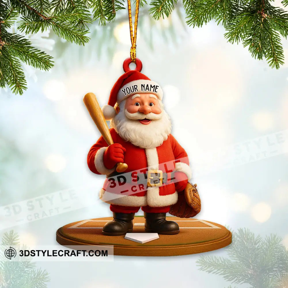 Christmas Baseball Santa Home Decor Christmas Ornament Personalized Ornament Ornament