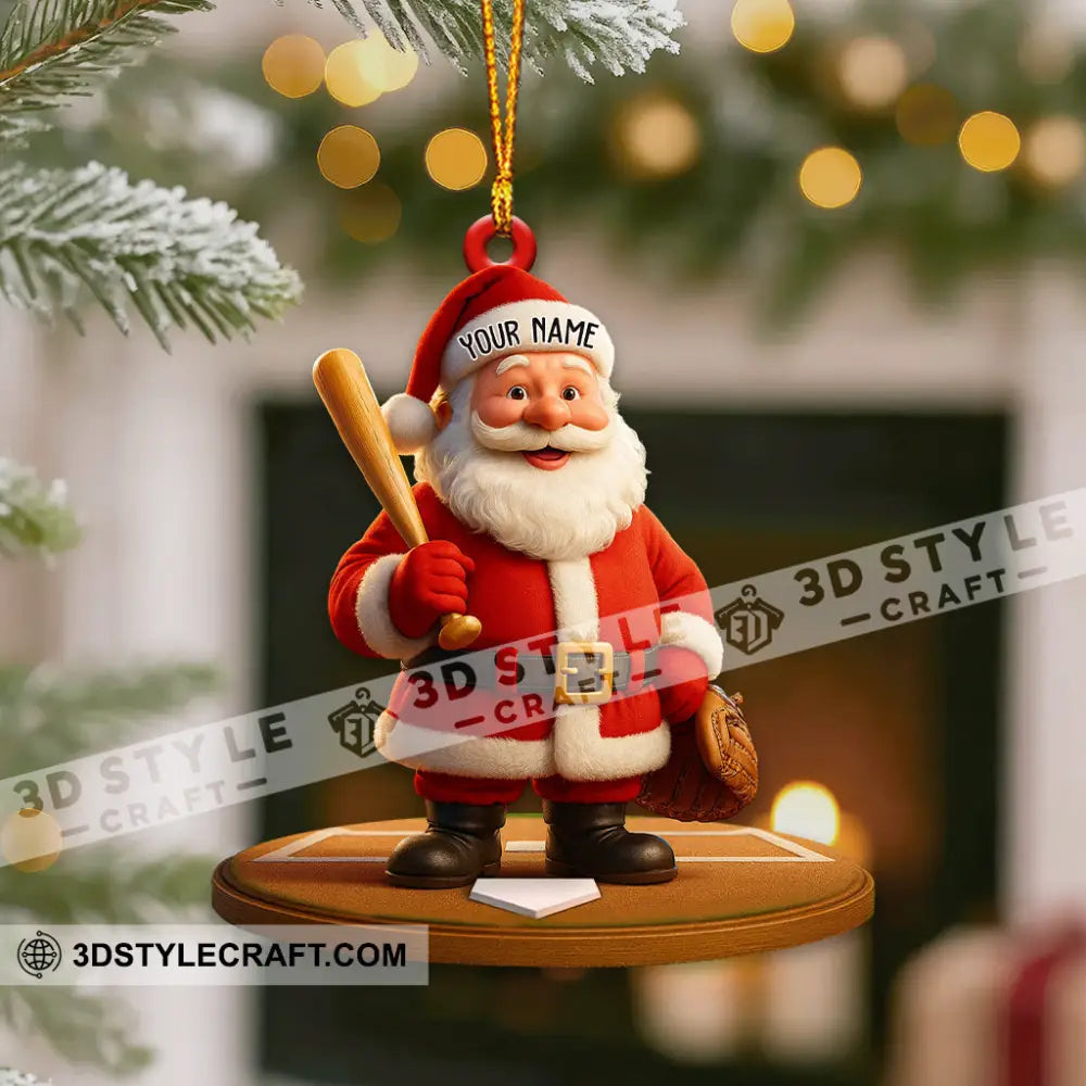 Christmas Baseball Santa Home Decor Christmas Ornament Personalized Ornament Ornament