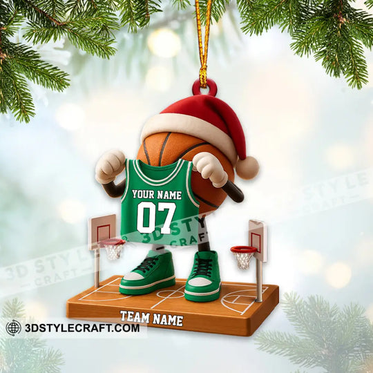 Christmas Basketball Home Decor, Christmas Ornament, Personalized Ornament style option 3