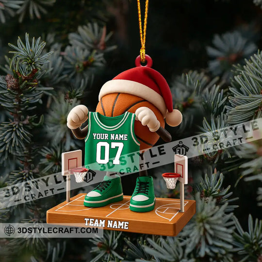 Christmas Basketball Home Decor, Christmas Ornament, Personalized Ornament style option 4