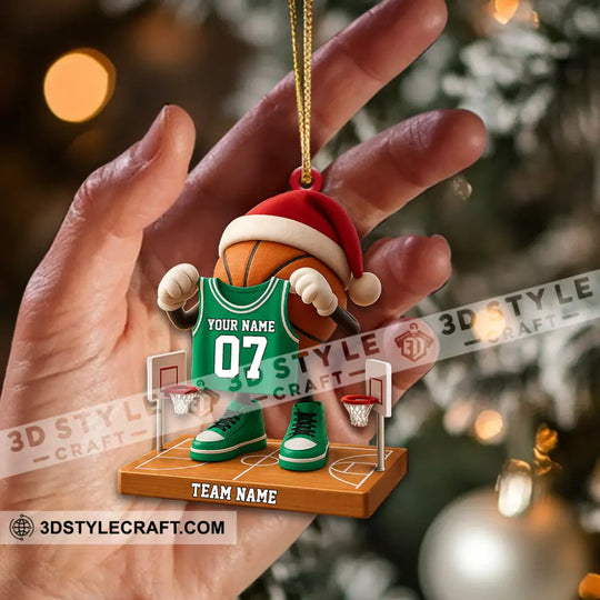 Christmas Basketball Home Decor, Christmas Ornament, Personalized Ornament style option 2