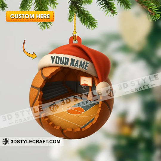 Christmas Basketball Lover, Home Decor, Christmas Ornament, Personalized Ornament style option 1