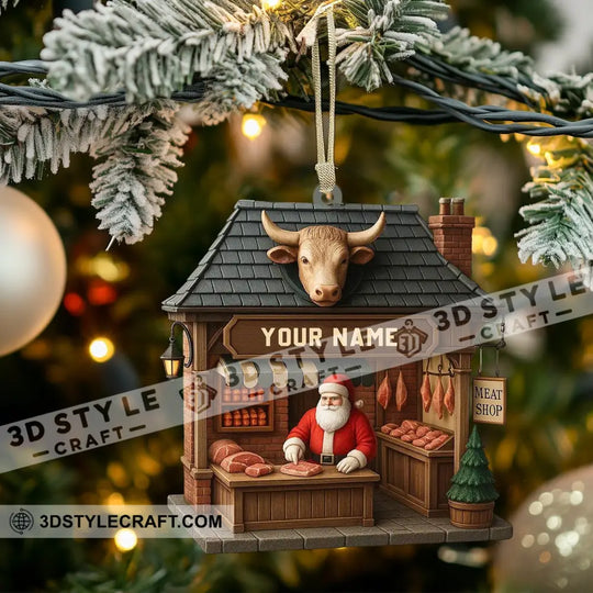 Christmas Beef, Home Decor, Christmas Ornament, Personalized Ornament style option 3
