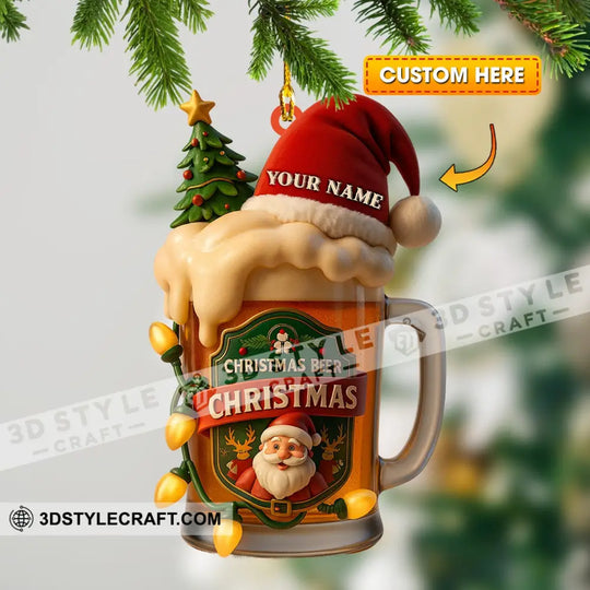 Christmas Beer, Home Decor, Christmas Ornament, Personalized Ornament style option 1