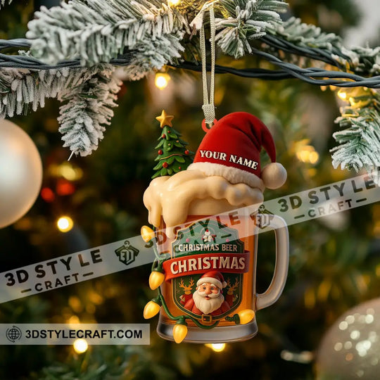 Christmas Beer, Home Decor, Christmas Ornament, Personalized Ornament style option 3
