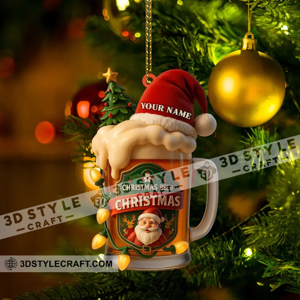 Christmas Beer Home Decor Christmas Ornament Personalized Ornament Ornament