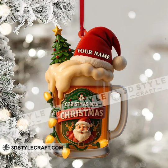 Christmas Beer, Home Decor, Christmas Ornament, Personalized Ornament style option 4